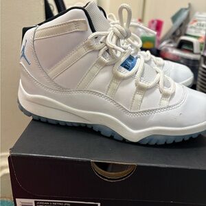 Jordan Kids White and Light Blue Sneakers